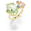 Gema Ring Set (3), Mixed Cuts, Multicolored, Gold-Tone Plated Gema Ring Set (3), Mixed Cuts, Multicolored, Gold-Tone Plated