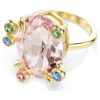 Gema Ring Set (3), Mixed Cuts, Multicolored, Gold-Tone Plated Gema Ring Set (3), Mixed Cuts, Multicolored, Gold-Tone Plated