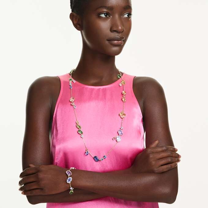 Gema Strandage Mixed Cuts, Multicolored, Gold-Tone Plated Gema Strandage Mixed Cuts, Multicolored, Gold-Tone Plated