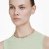 Gema Tennis Necklace Mixed Cuts, Multicolored, Gold-Tone Plated Gema Tennis Necklace Mixed Cuts, Multicolored, Gold-Tone Plated