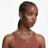 Gema Tennis Necklace Mixed Cuts, Multicolored, Gold-Tone Plated Gema Tennis Necklace Mixed Cuts, Multicolored, Gold-Tone Plated