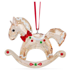 Holiday Cheers Gingerbread Rocking Horse Ornament