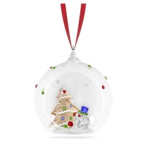 Holiday Cheers Tree and Snowman Ball Ornament