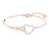 Hyperbola Bangle Infinity and Heart, White, Mixed Metal Finish Hyperbola Bangle Infinity and Heart, White, Mixed Metal Finish