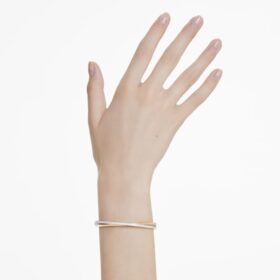 Hyperbola Bangle Round Cut, White, Mixed Metal Finish