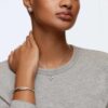Hyperbola Bangle Round Cut, White, Rhodium Plated Hyperbola Bangle Round Cut, White, Rhodium Plated