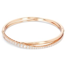 Hyperbola Bangle White, Rose Gold-Tone Plated