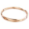 Hyperbola Bangle White, Rose Gold-Tone Plated