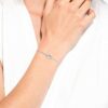 Hyperbola Bracelet Infinity and Heart, White, Rhodium Plated