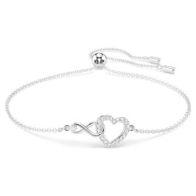 hyperbola bracelet infinity and heart white rhodium plated 2 280x280 - Hyperbola Bracelet Infinity and Heart, White, Rhodium Plated