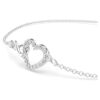 Hyperbola Bracelet Infinity and Heart, White, Rhodium Plated