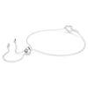 Hyperbola Bracelet Infinity and Heart, White, Rhodium Plated