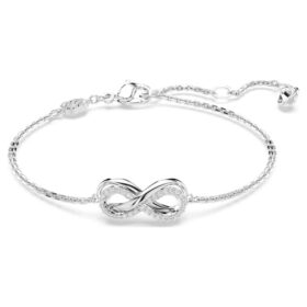 Hyperbola Bracelet Infinity, White, Rhodium Plated