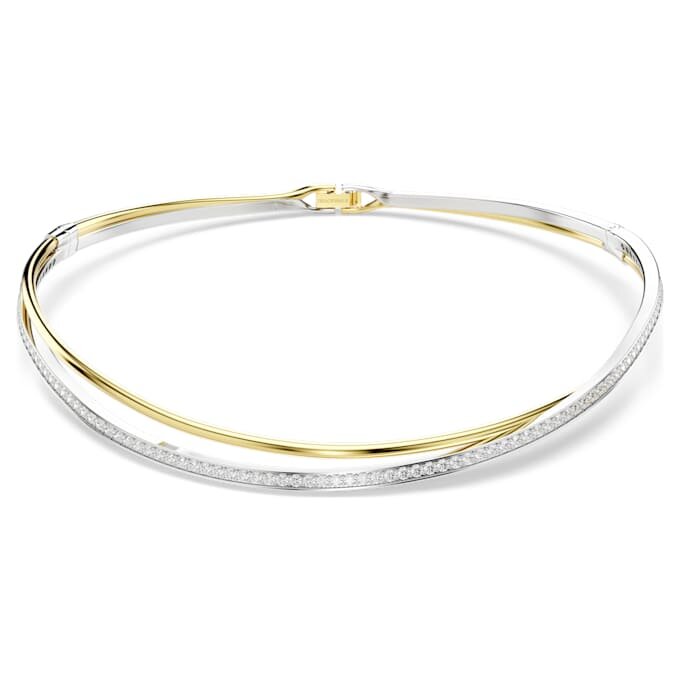 Hyperbola Choker Round Cut, White, Mixed Metal Finish Hyperbola Choker Round Cut, White, Mixed Metal Finish