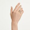 Hyperbola Cocktail Ring Round Cut, White, Mixed Metal Finish Hyperbola Cocktail Ring Round Cut, White, Mixed Metal Finish