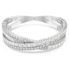 Hyperbola Cuff Mixed Cuts, Infinity, White, Rhodium Plated