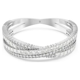 Hyperbola Cuff Mixed Cuts, Infinity, White, Rhodium Plated