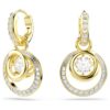 Hyperbola Drop Earrings Round Cut, White, Gold-Tone Plated Hyperbola Drop Earrings Round Cut, White, Gold-Tone Plated