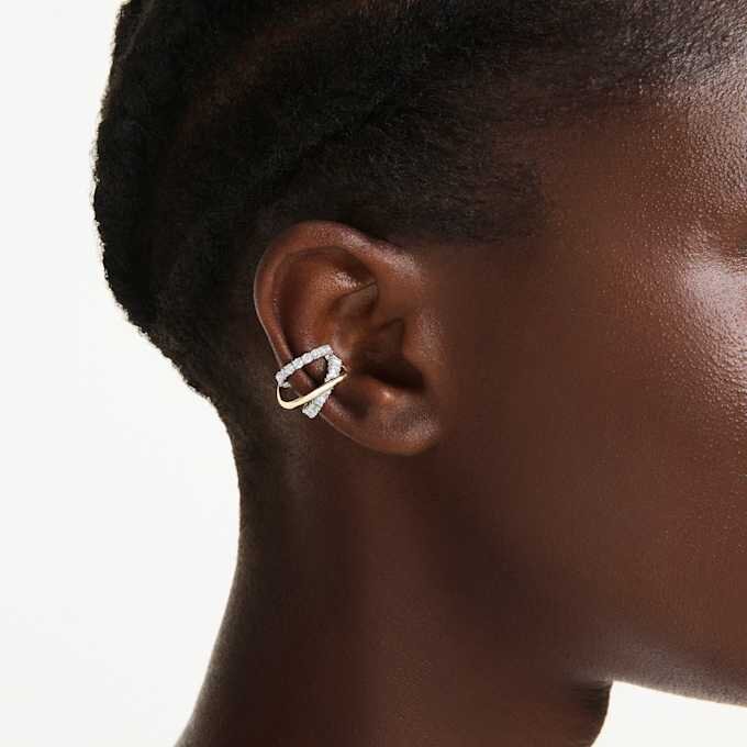 Hyperbola Ear Cuffs Mixed Cuts, White, Mixed Metal Finish Hyperbola Ear Cuffs Mixed Cuts, White, Mixed Metal Finish
