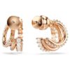Hyperbola Hoop Earrings Mixed Cuts, Mini, White, Rose Gold-Tone Plated Hyperbola Hoop Earrings Mixed Cuts, Mini, White, Rose Gold-Tone Plated