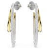 Hyperbola Hoop Earrings Round Cut, Medium, White, Mixed Metal Finish Hyperbola Hoop Earrings Round Cut, Medium, White, Mixed Metal Finish