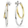 Hyperbola Hoop Earrings Round Cut, Medium, White, Mixed Metal Finish Hyperbola Hoop Earrings Round Cut, Medium, White, Mixed Metal Finish