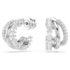 Hyperbola Hoop Earrings Round Cut, Mini, White, Rhodium Plated Hyperbola Hoop Earrings Round Cut, Mini, White, Rhodium Plated