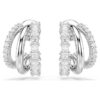 Hyperbola Hoop Earrings Round Cut, Mini, White, Rhodium Plated Hyperbola Hoop Earrings Round Cut, Mini, White, Rhodium Plated