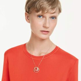 Hyperbola Necklace Round Cut, White, Gold-Tone Plated Hyperbola Necklace Round Cut, White, Gold-Tone Plated