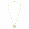 Hyperbola Necklace Round Cut, White, Gold-Tone Plated