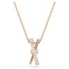 Hyperbola Pendant Mixed Cuts, Twist, White, Rose Gold-Tone Plated Hyperbola Pendant Mixed Cuts, Twist, White, Rose Gold-Tone Plated