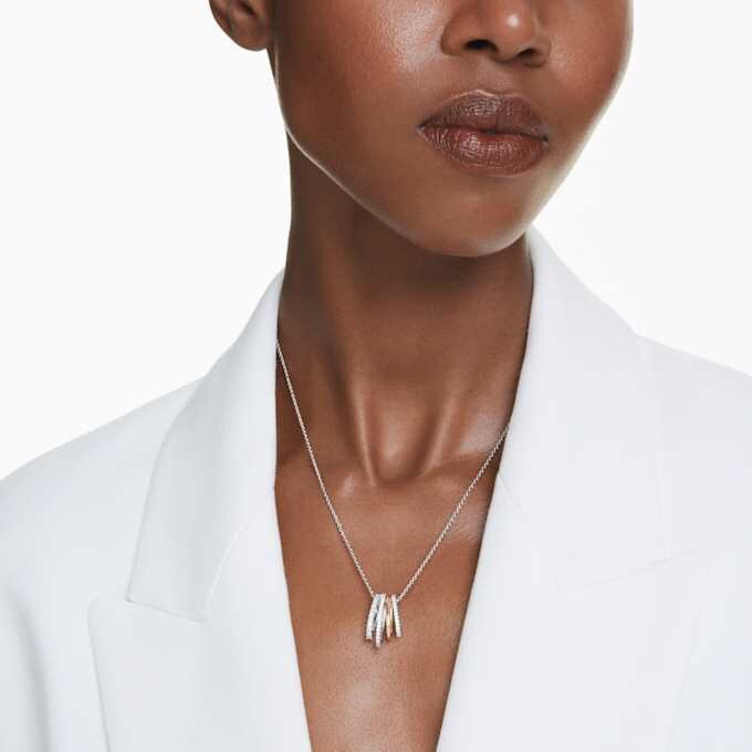 Hyperbola Pendant Mixed Cuts, White, Mixed Metal Finish Hyperbola Pendant Mixed Cuts, White, Mixed Metal Finish