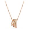 Hyperbola Pendant Mixed Cuts, White, Rose Gold-Tone Plated Hyperbola Pendant Mixed Cuts, White, Rose Gold-Tone Plated