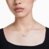 Hyperbola Pendant Pavé, Infinity, White, Rhodium Plated Hyperbola Pendant Pavé, Infinity, White, Rhodium Plated