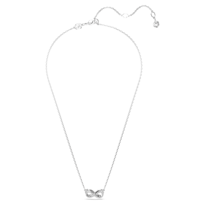 Hyperbola Pendant Pavé, Infinity, White, Rhodium Plated Hyperbola Pendant Pavé, Infinity, White, Rhodium Plated