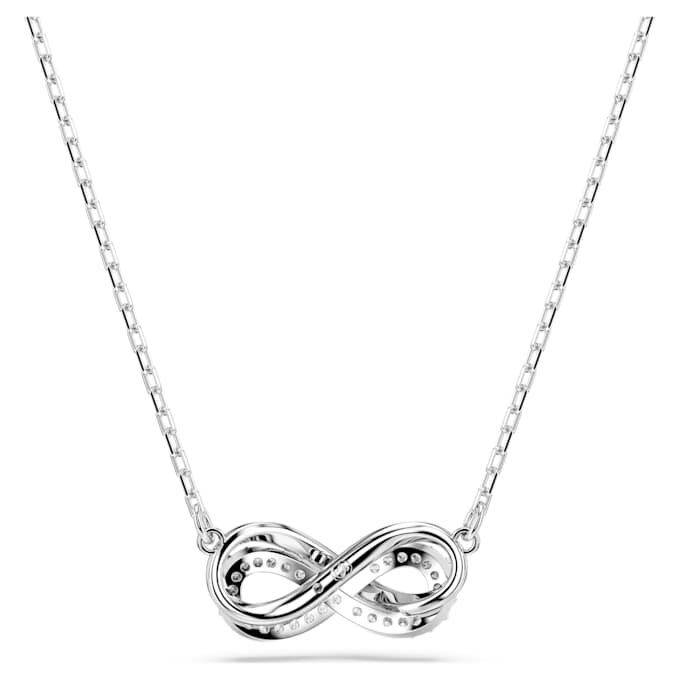 Hyperbola Pendant Pavé, Infinity, White, Rhodium Plated Hyperbola Pendant Pavé, Infinity, White, Rhodium Plated