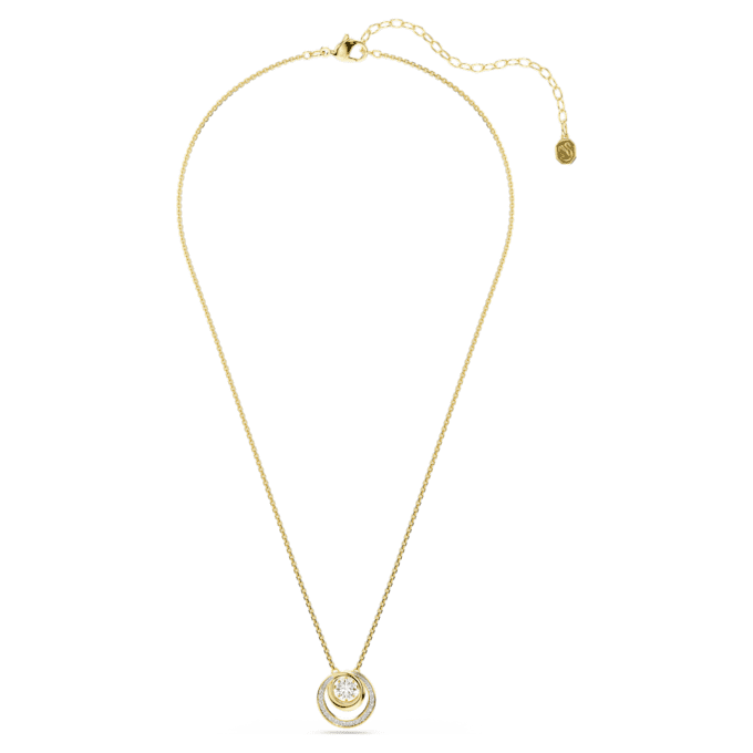 Hyperbola Pendant Round Cut, White, Gold-Tone Plated Hyperbola Pendant Round Cut, White, Gold-Tone Plated