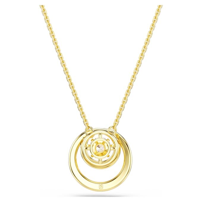 Hyperbola Pendant Round Cut, White, Gold-Tone Plated Hyperbola Pendant Round Cut, White, Gold-Tone Plated