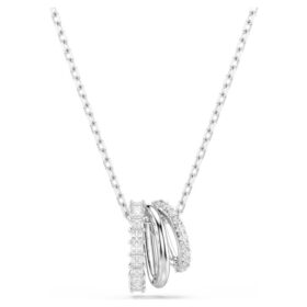 Hyperbola Pendant Round Cut, White, Rhodium Plated Hyperbola Pendant Round Cut, White, Rhodium Plated