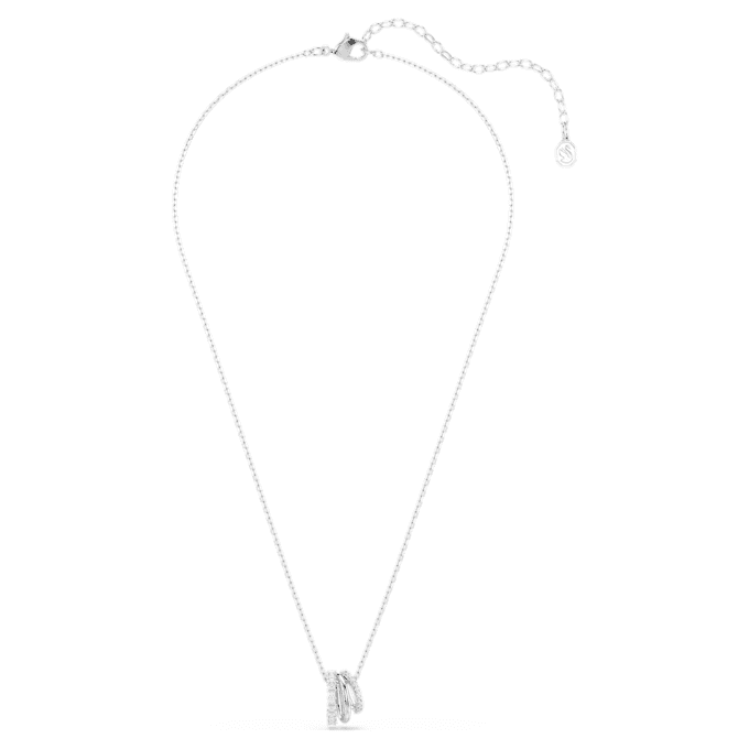 Hyperbola Pendant Round Cut, White, Rhodium Plated Hyperbola Pendant Round Cut, White, Rhodium Plated