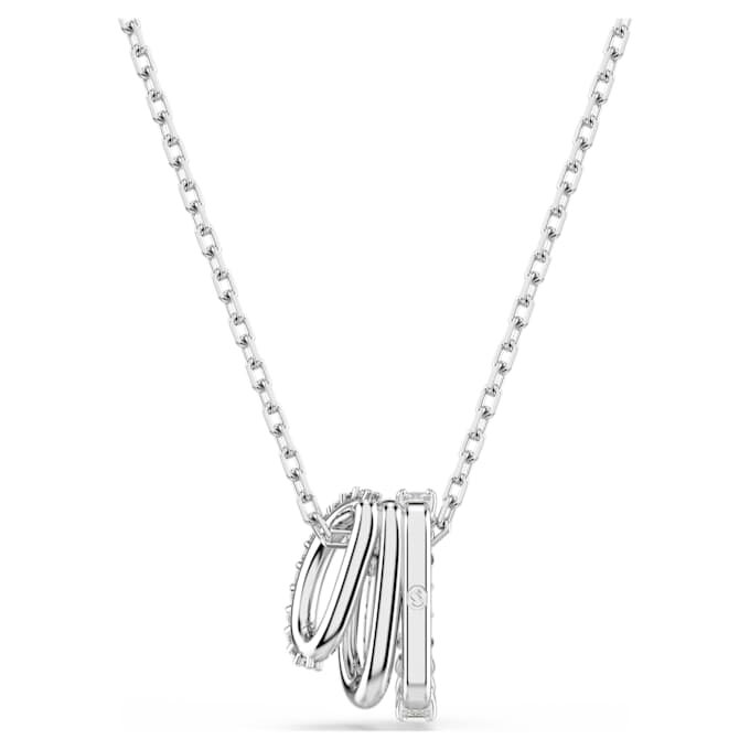 Hyperbola Pendant Round Cut, White, Rhodium Plated Hyperbola Pendant Round Cut, White, Rhodium Plated