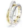 Hyperbola Ring Mixed Cuts, White, Mixed Metal Finish Hyperbola Ring Mixed Cuts, White, Mixed Metal Finish