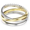 Hyperbola Ring Mixed Cuts, White, Mixed Metal Finish Hyperbola Ring Mixed Cuts, White, Mixed Metal Finish