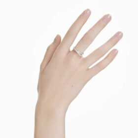 Hyperbola Ring Mixed Cuts, White, Rhodium Plated