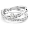 Hyperbola Ring Mixed Cuts, White, Rhodium Plated Hyperbola Ring Mixed Cuts, White, Rhodium Plated