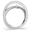 Hyperbola Ring Mixed Cuts, White, Rhodium Plated Hyperbola Ring Mixed Cuts, White, Rhodium Plated