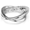 Hyperbola Ring Mixed Cuts, White, Silver-Tone Finish Hyperbola Ring Mixed Cuts, White, Silver-Tone Finish