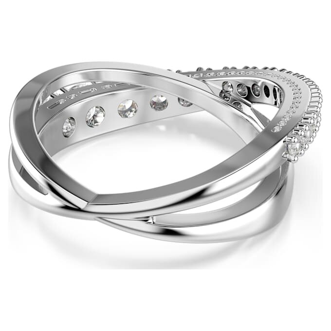 Hyperbola Ring Mixed Cuts, White, Silver-Tone Finish Hyperbola Ring Mixed Cuts, White, Silver-Tone Finish