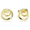 Hyperbola Stud Earrings Round Cut, White, Gold-Tone Plated