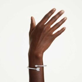 Idyllia Bangle Mixed Cuts, Arrow, White, Rhodium Plated